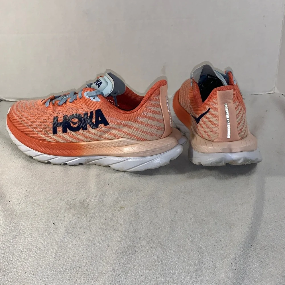 Women’s Hoka  Mach 5 ‘Camellia Peach’ Orange and White Athletic Shoes